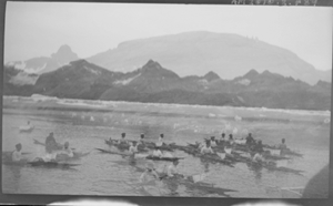 Image of Many kayakers (double exposure)